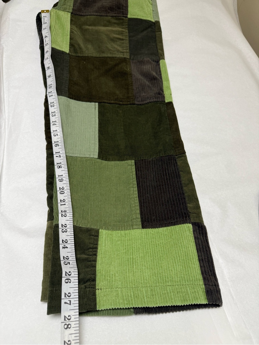 NWT; 🟤Gypsy Rose Patchwork Corduroy Overalls in Olive & Burgundy🟢 - Picture 7 of 12